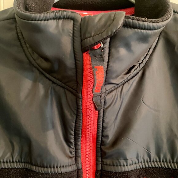 Puma Boys Jacket, Black with Red Accents, Size L. - Picture 7 of 11